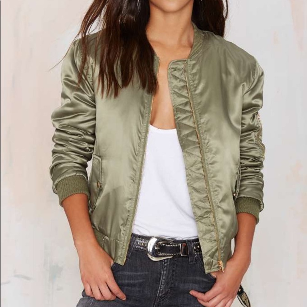 Nasty Gal Green Bomber Jacket